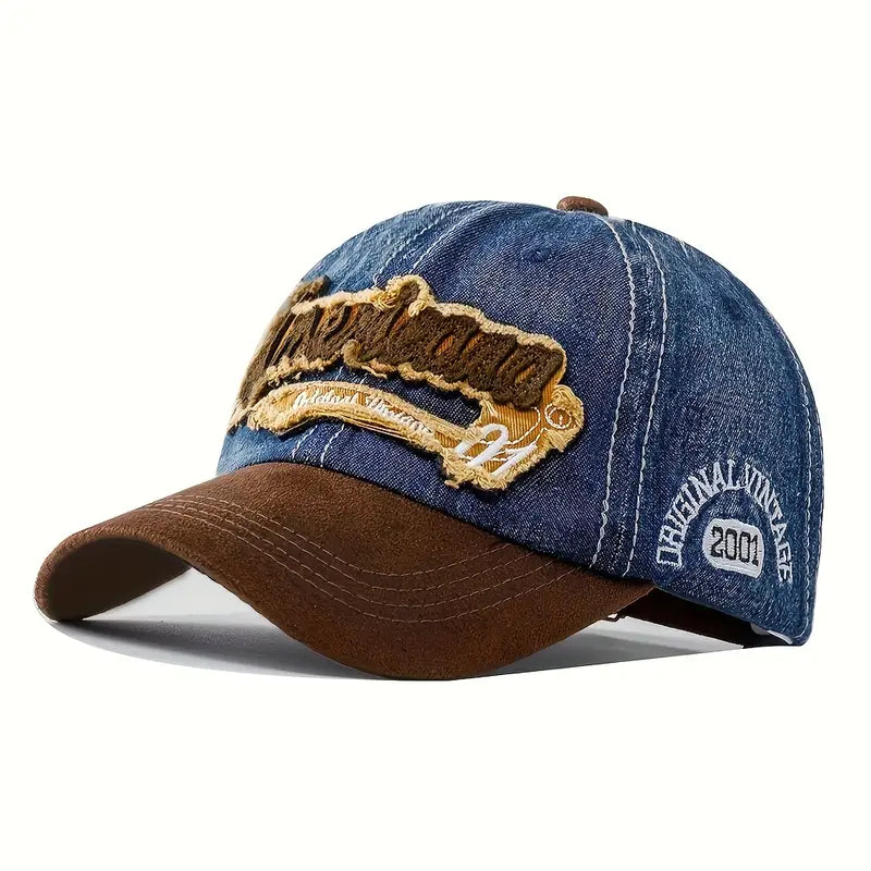 2001 Vintage Embroidered Baseball Cap (navy Blue