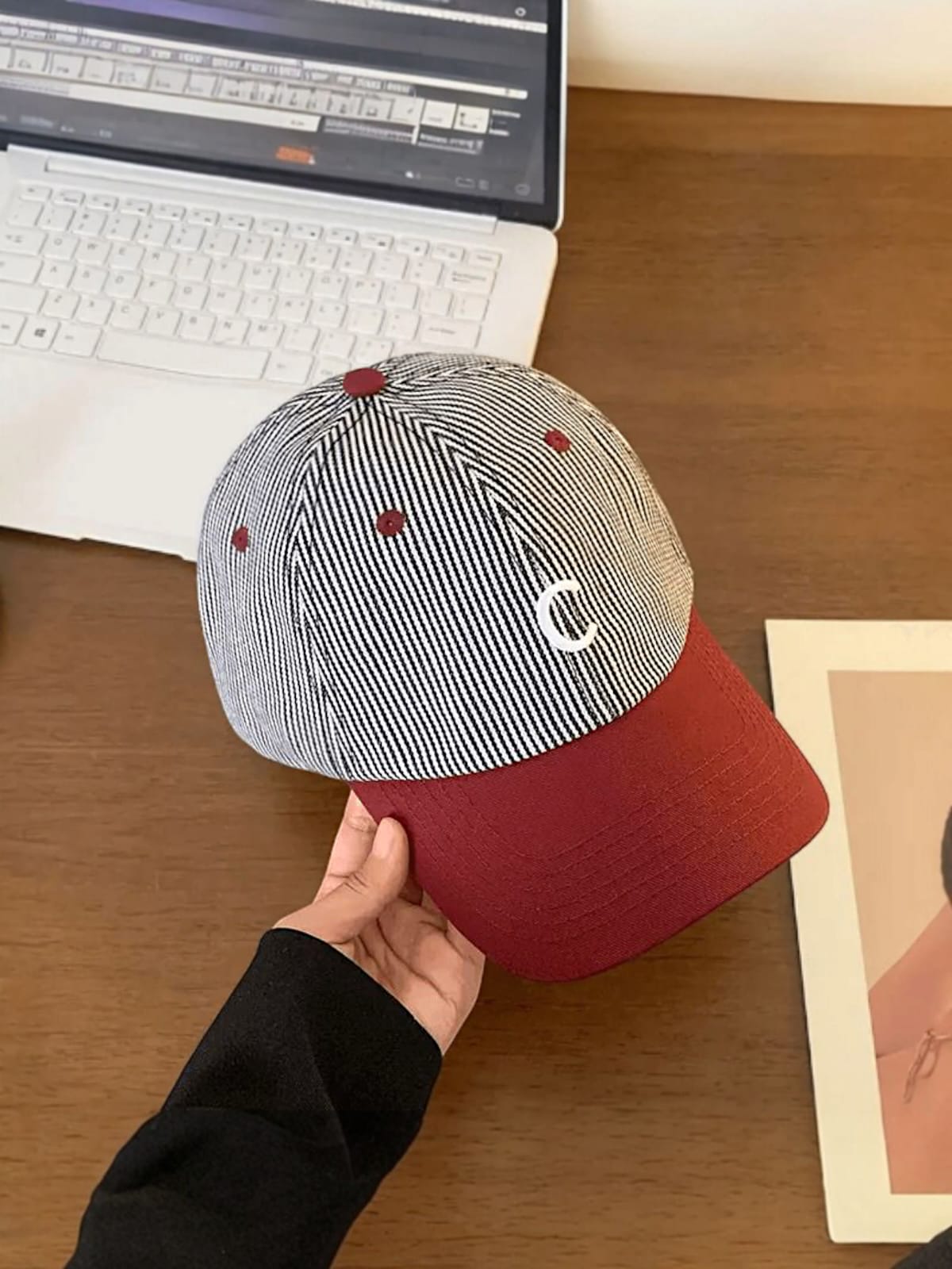 Striped Letter Unisex Baseball Cap – H5027