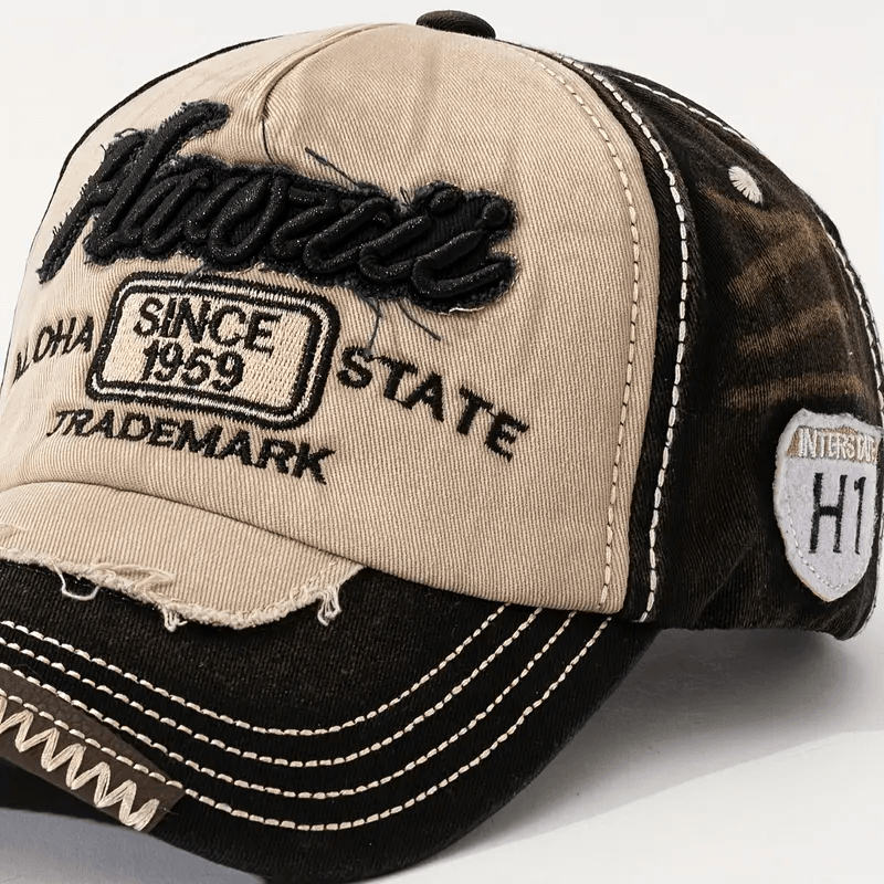 Two-Tone HAWAII Vintage Embroidered Cap - H5003