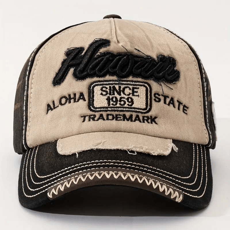 Two-Tone HAWAII Vintage Embroidered Cap - H5003