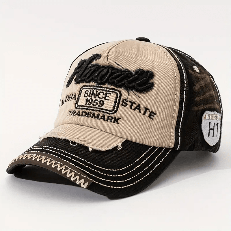 Two-Tone HAWAII Vintage Embroidered Cap - H5003
