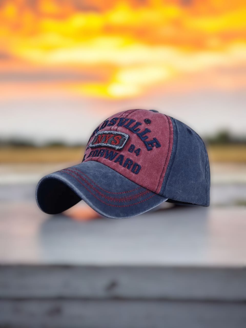 Unisex Vintage NYS Embroidered Cap – Soft, Distressed, Adjustable Snapback, Sun Protection - H5005