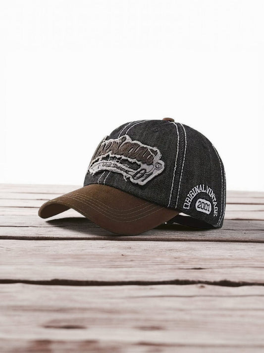 2001 Vintage Embroidered Baseball Cap Black 
