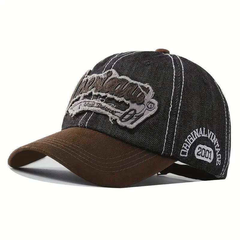 2001 Vintage Embroidered Baseball Cap Black 3