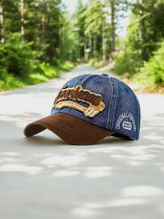 2001 Vintage Embroidered Baseball Cap (navy Blue