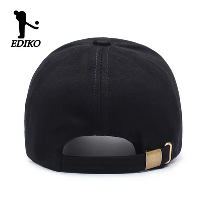 EDIKO Unisex Black Baseball Cap – Breathable, Sun-Protective, Hand-Washable - H2030