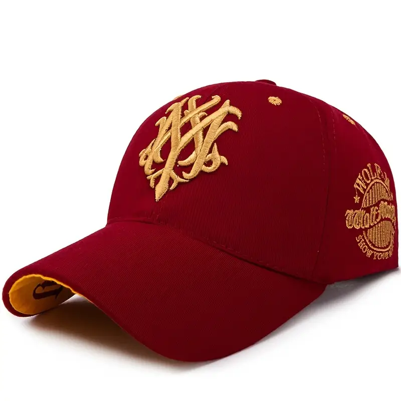 Totem Red & Gold Embroidered Adjustable Baseball Cap - H2040