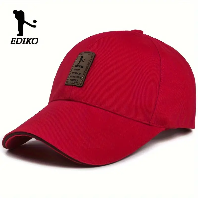 EDIKO Unisex Red Baseball Cap – Breathable, Sun-Protective, Hand-Washable - H2031