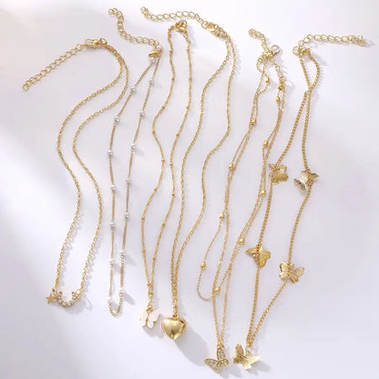 6pcs Zinc Alloy Necklace Set with Blessing Card  – H5033