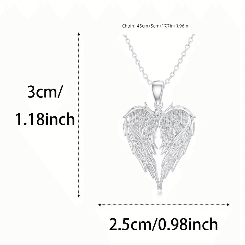 Angel Wing Heart Zirconia Necklace – H5031