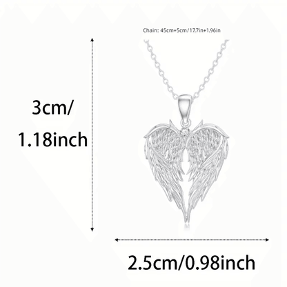 Angel Wing Heart Zirconia Necklace – H5031