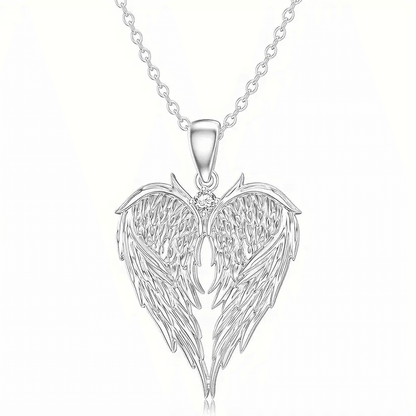 Angel Wing Heart Zirconia Necklace – H5031