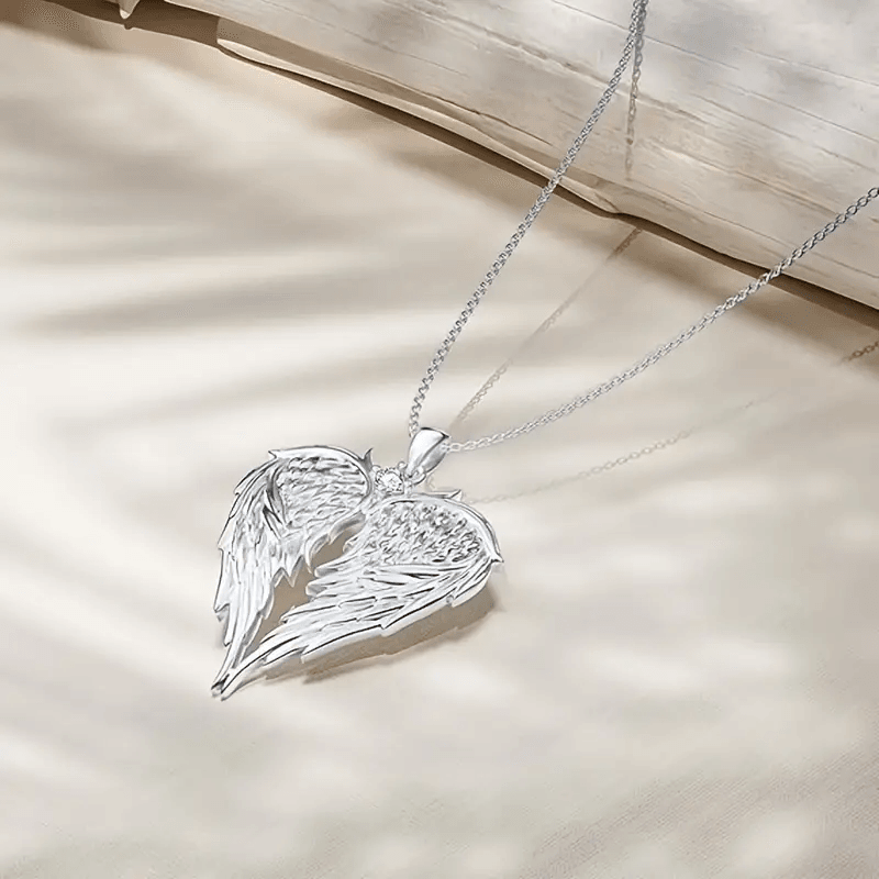 Angel Wing Heart Zirconia Necklace – H5031