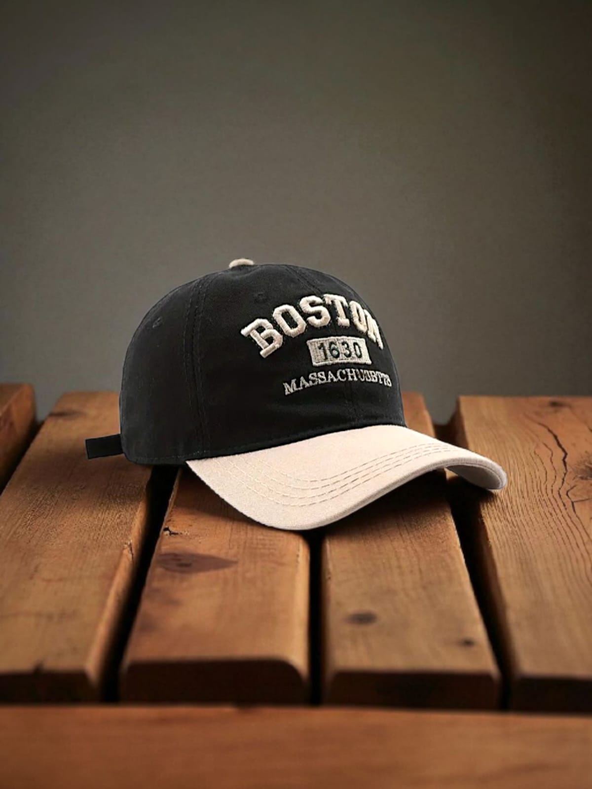 Boston 1630 Embroidered Baseball Cap Black
