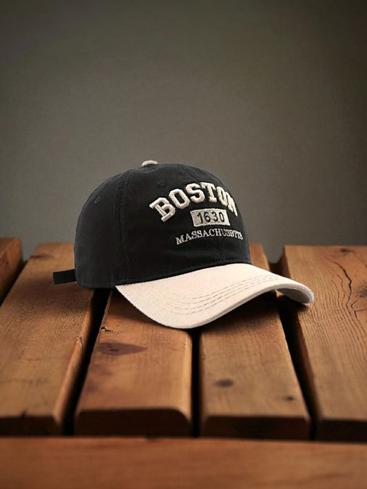 Boston 1630 Embroidered Baseball Cap Black