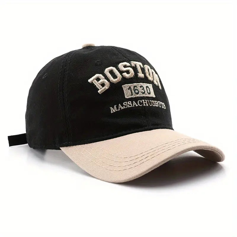 Boston 1630 Embroidered Baseball Cap Black 2