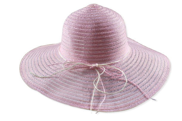 Premium Wide Women's Round Hat with Elegant Ribbon - H1022