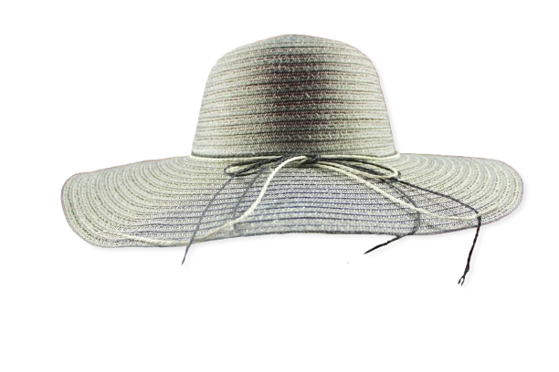 Premium Wide Women's Round Hat with Elegant Ribbon - H1022