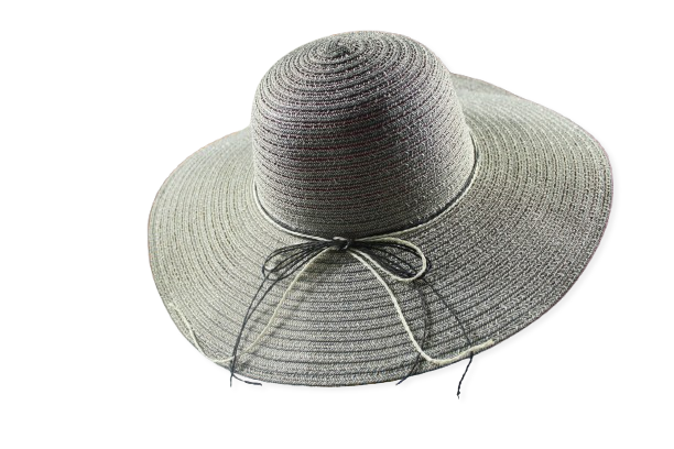 Premium Wide Women's Round Hat with Elegant Ribbon - H1022