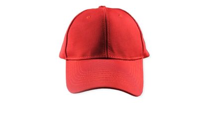 Unisex Red Cotton Plain Cap - H1008