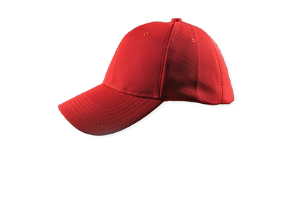 Unisex Red Cotton Plain Cap - H1008