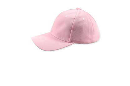 Unisex Pink Cotton Plain Cap - H1007