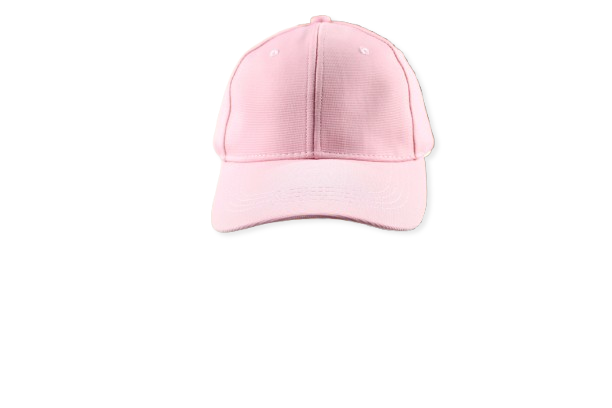 Unisex Pink Cotton Plain Cap - H1007