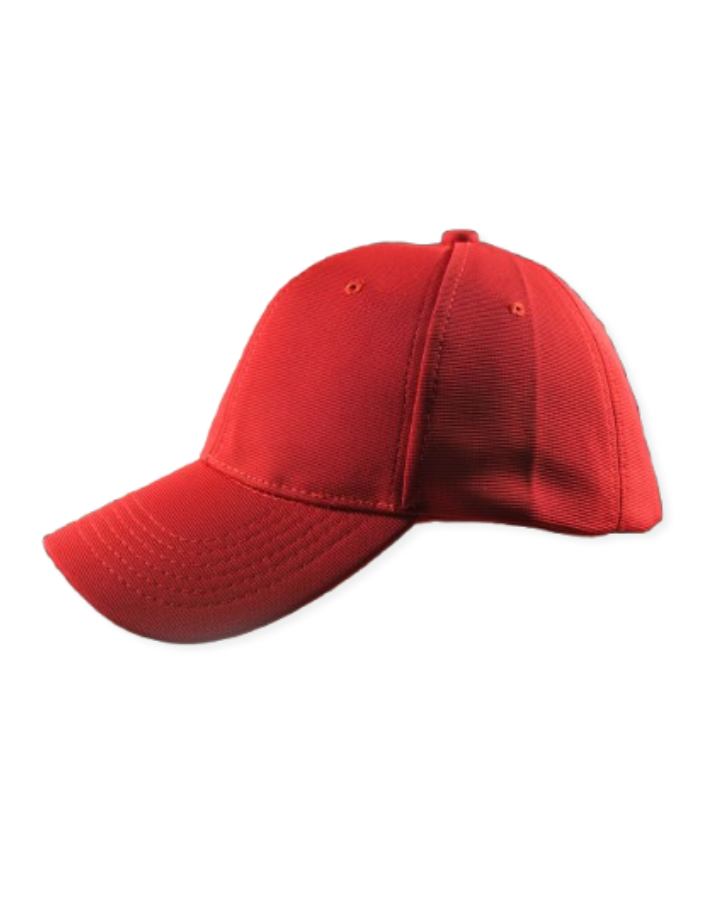 Unisex Red Cotton Plain Cap - H1008