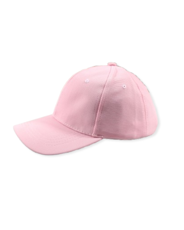 Unisex Pink Cotton Plain Cap - H1007