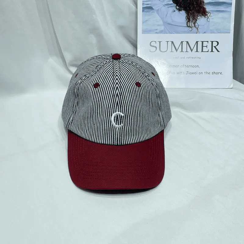 Striped Letter Unisex Baseball Cap – H5027