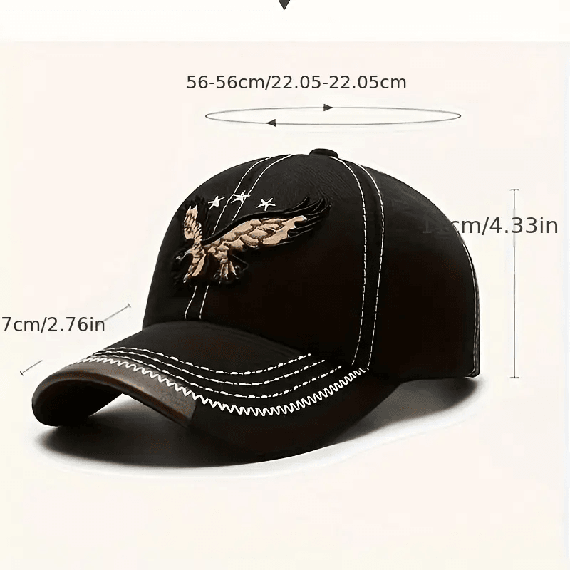 Unisex Eagle Embroidered Baseball Cap - H500