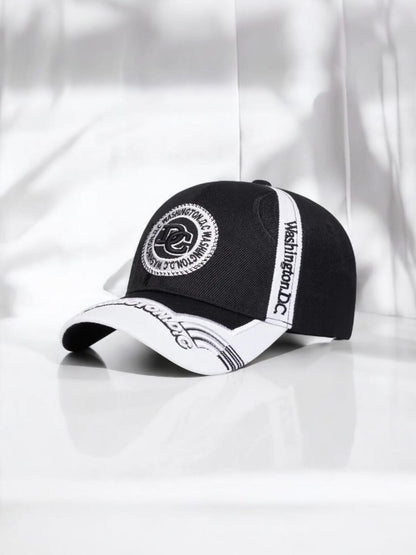 Washington DC Embroidered Cap Black & white - H703