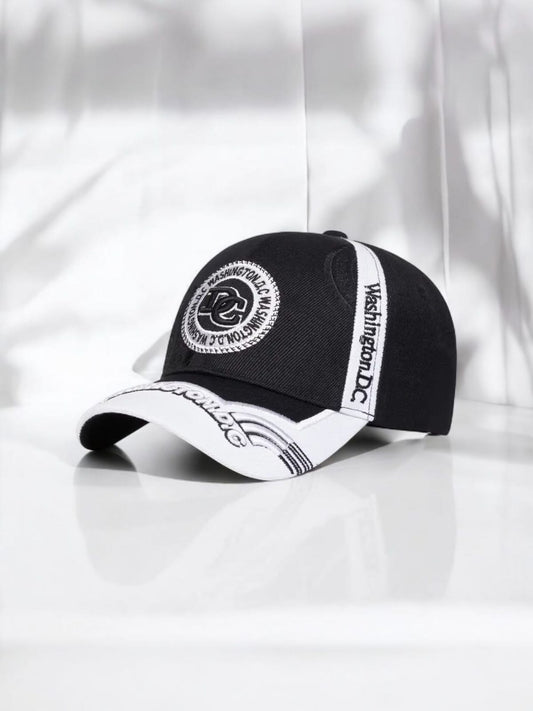 Washington DC Embroidered Cap Black & white - H703