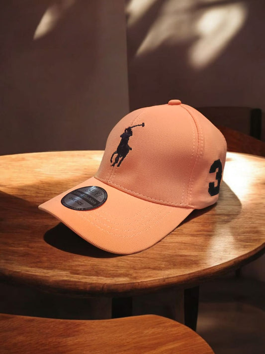 Premium Adjustable Polo Cap - Peach Color - H2001