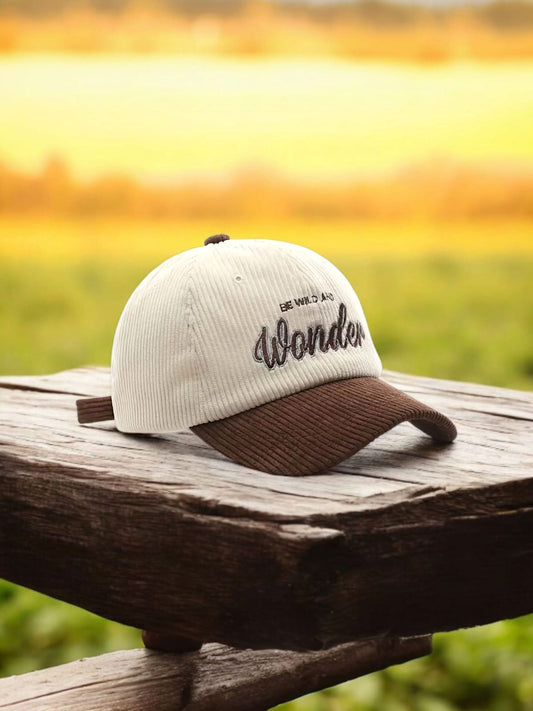 Brown Corduroy Baseball Cap – Embroidered, Adjustable & Breathable Dad Hat - H2036