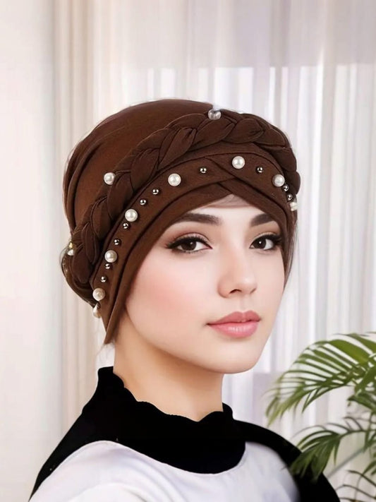 Elastic Ramanda Turban Hat – Windproof Hijab Cap & Inner Scarf for Women - H2038