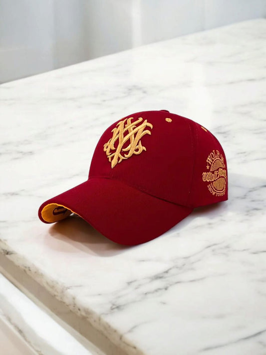 Totem Red & Gold Embroidered Adjustable Baseball Cap - H2040