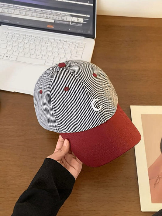 Striped Letter Unisex Baseball Cap – Summer Sports Outdoor – H5027