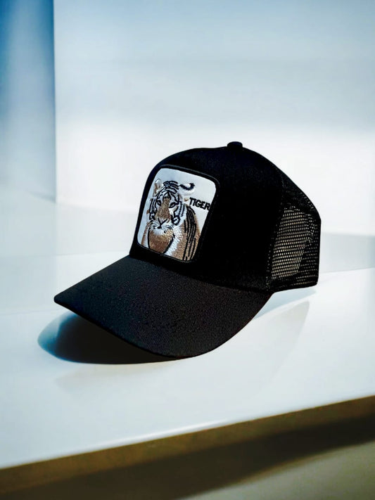 Tiger Black Trucker Cap - H1020