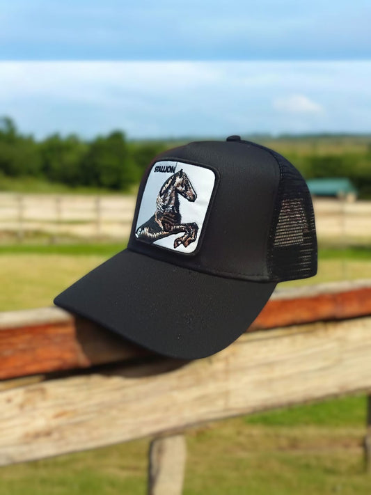 Horse Black Trucker Cap - H1021