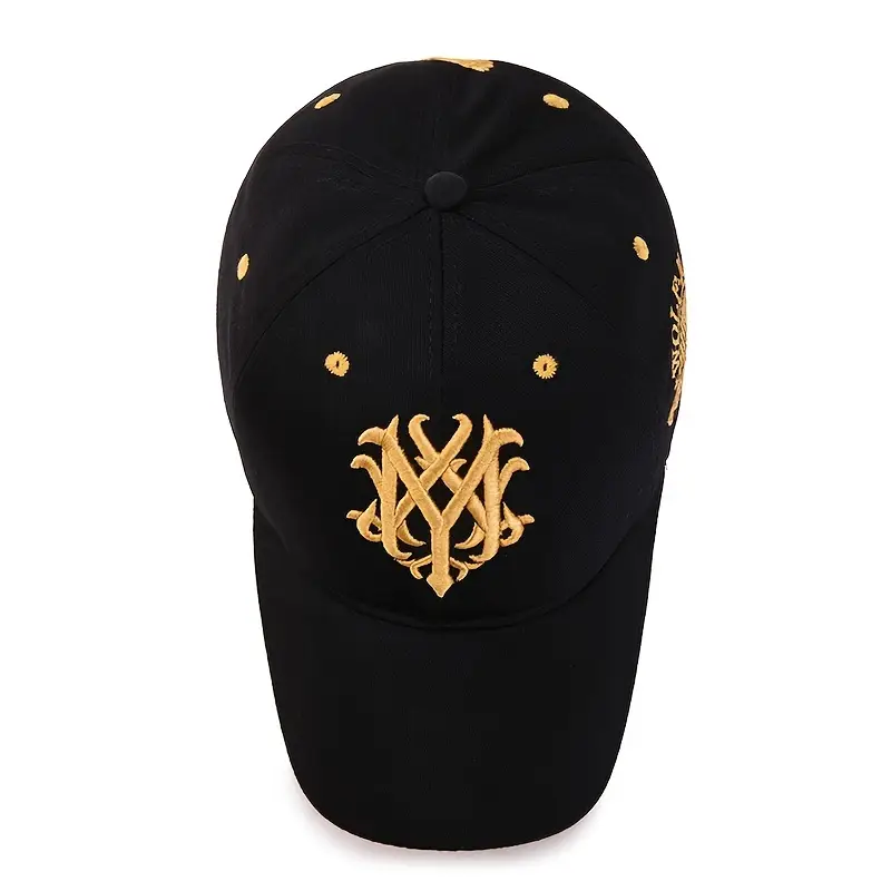 Totem Black & Gold Embroidered Adjustable Baseball Cap - H2008